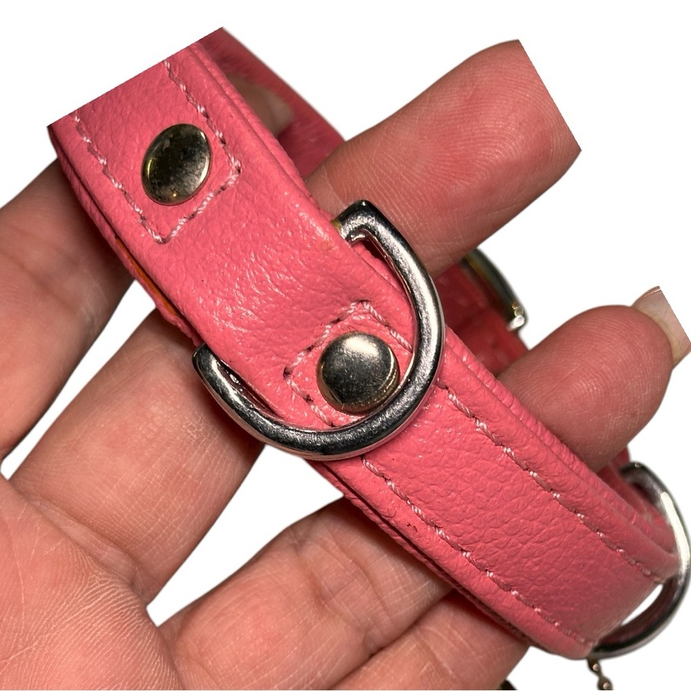 Angel Alpine Bubblegum Pink Leather Dog Collar (14”)  (NWT)